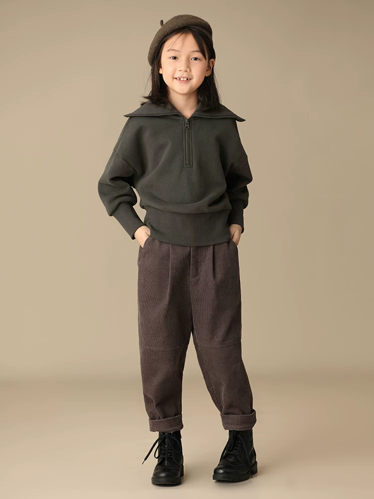 Quần áo trẻ em mùa xuân thu cotton áo thun màu trơn giản dị đa năng áo khoác bé trai bé gái áo dài tay áo len