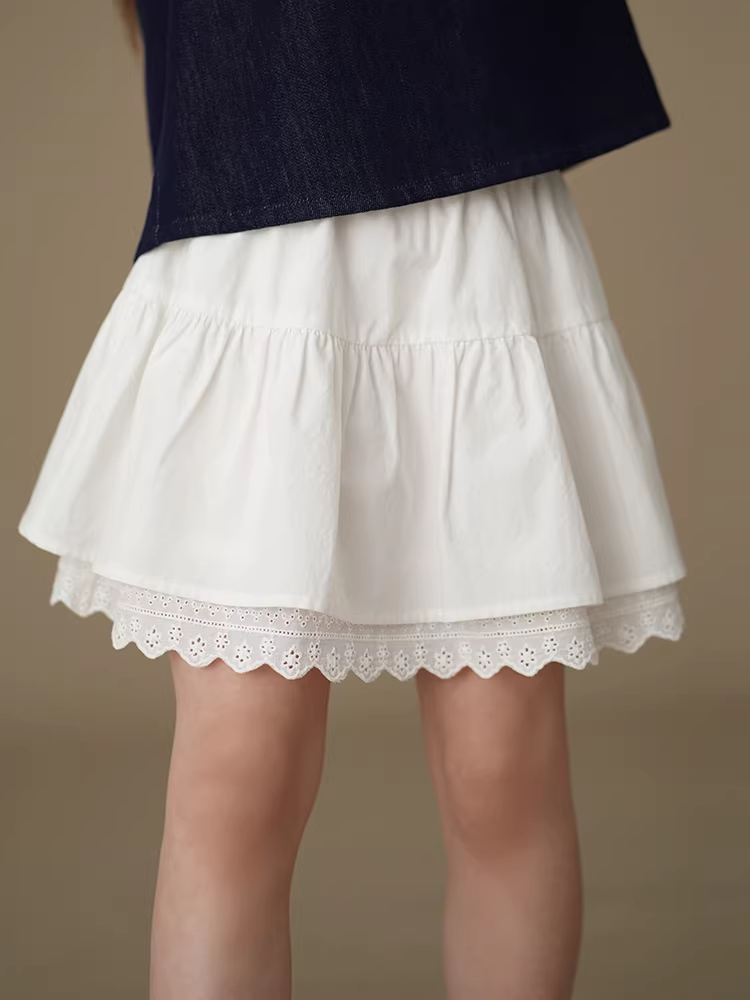 Quần áo trẻ em Hazi Phong cách Hàn Quốc Váy ngắn trẻ em thông thường Váy ren trắng thoáng khí thoải mái Trang phục mùa hè cho bé gái 25 kiểu mới