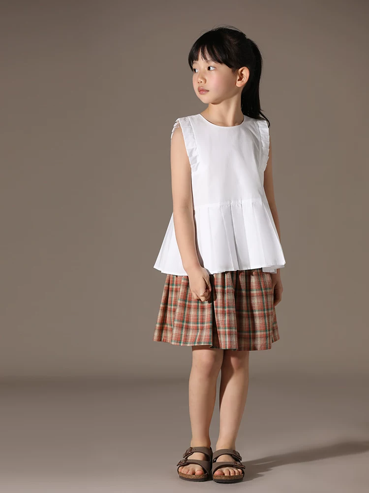 Quần áo trẻ em Hazi Quần áo trẻ em mùa hè bằng vải cotton đầy màu sắc Kẻ sọc cổ điển Phong cách cha mẹ và con cái Váy xếp ly chữ A Váy bé gái