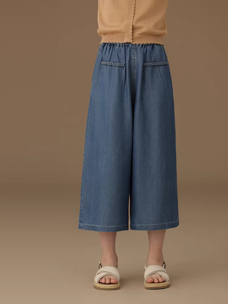 Quần trẻ em Hazi 2025 kiểu mới, quần lửng, quần jean rộng rãi, thoải mái cho bé trai và bé gái, quần ống rộng mùa hè