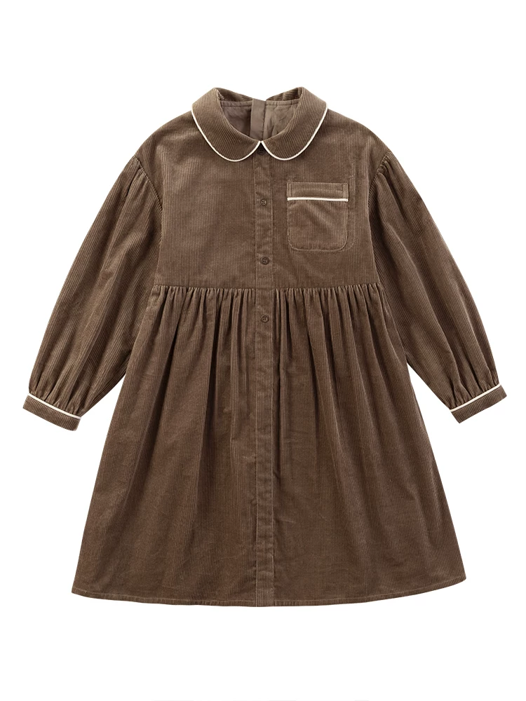 Áo khoác trẻ em mùa xuân thu, kiểu dáng cổ điển màu cà phê mocha, chất liệu cotton gân, tay dài dành cho bé gái