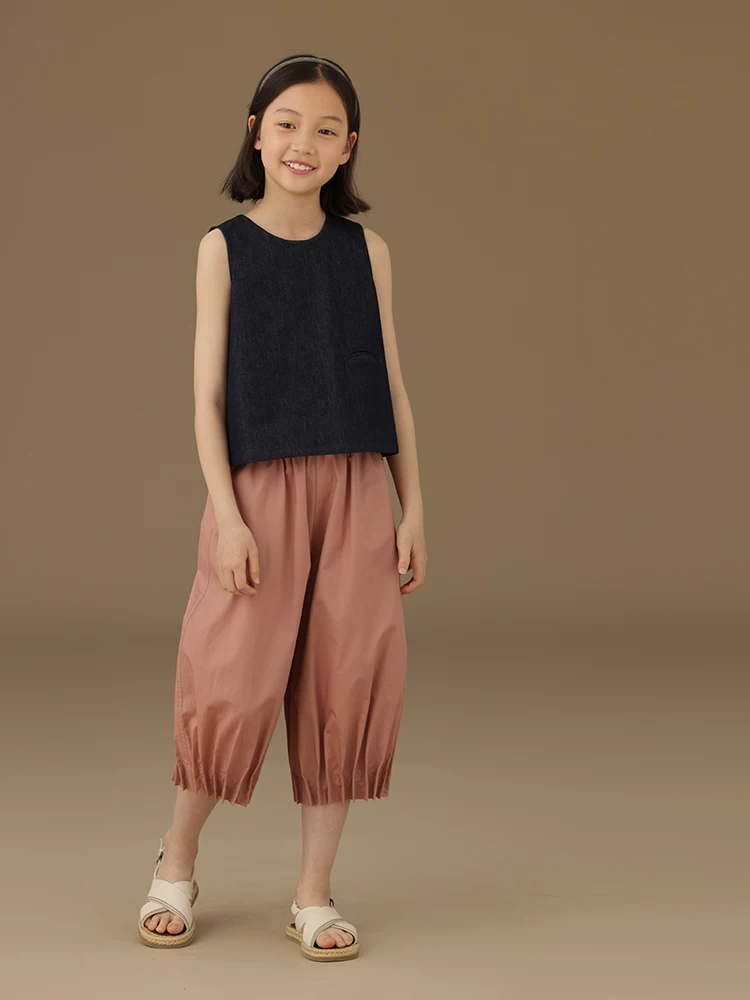 Quần áo mùa hè cho bé gái, áo vest denim đa năng và sành điệu, áo khoác ngoài bằng cotton mỏng.