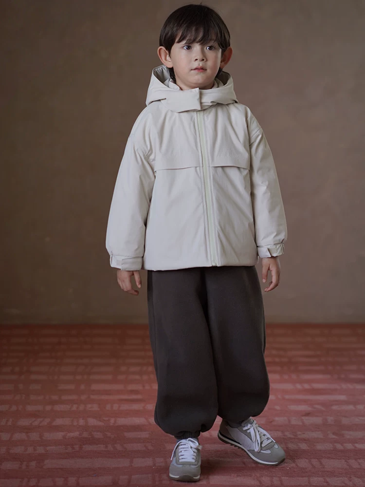 Quần áo trẻ em cho mùa thu đông, áo khoác độn bông ấm áp, áo khoác có mũ đa năng cho bé trai và bé gái, áo khoác ngoài chống gió có ba lớp bảo vệ.