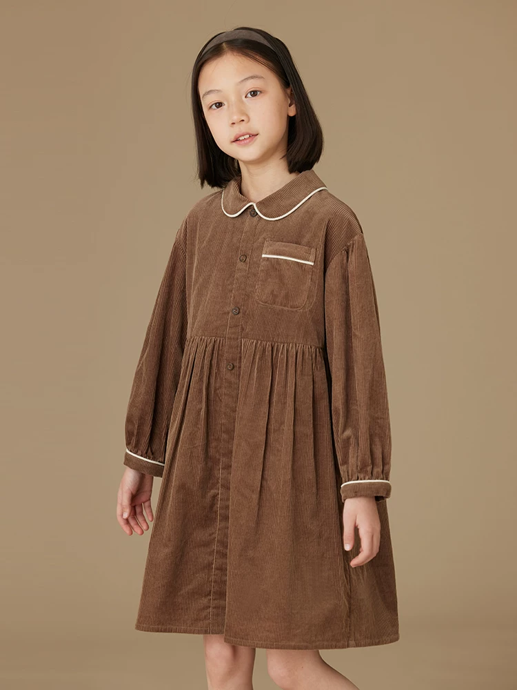 Áo khoác trẻ em mùa xuân thu, kiểu dáng cổ điển màu cà phê mocha, chất liệu cotton gân, tay dài dành cho bé gái