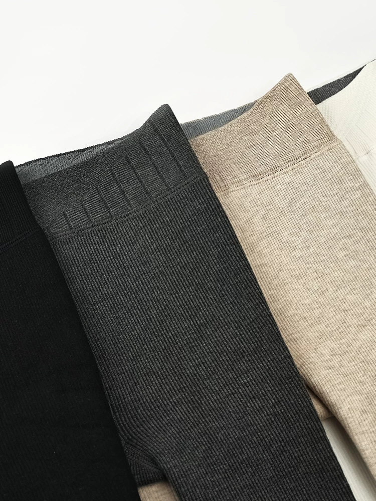 Quần legging giữ nhiệt cho trẻ em mùa thu đông, quần tất dày lót lông cừu màu trơn co giãn cho bé gái lớn hơn.