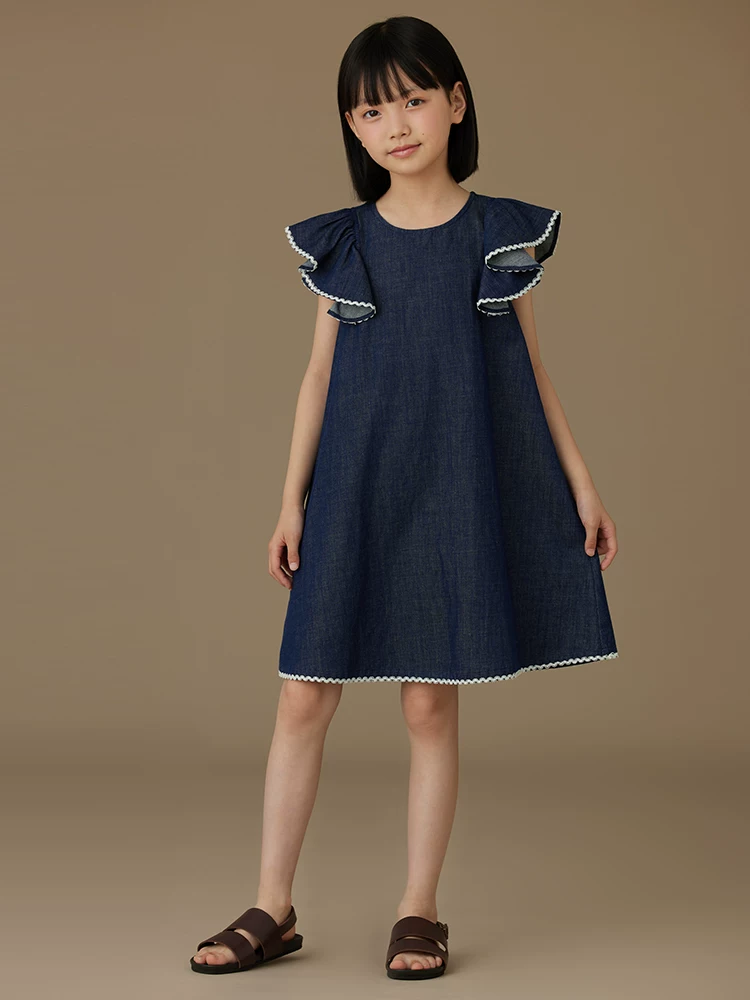 Quần áo trẻ em váy vest mùa hè cotton thoáng khí thân thiện với làn da váy denim bé gái váy bé gái có thiết kế đầy phong cách