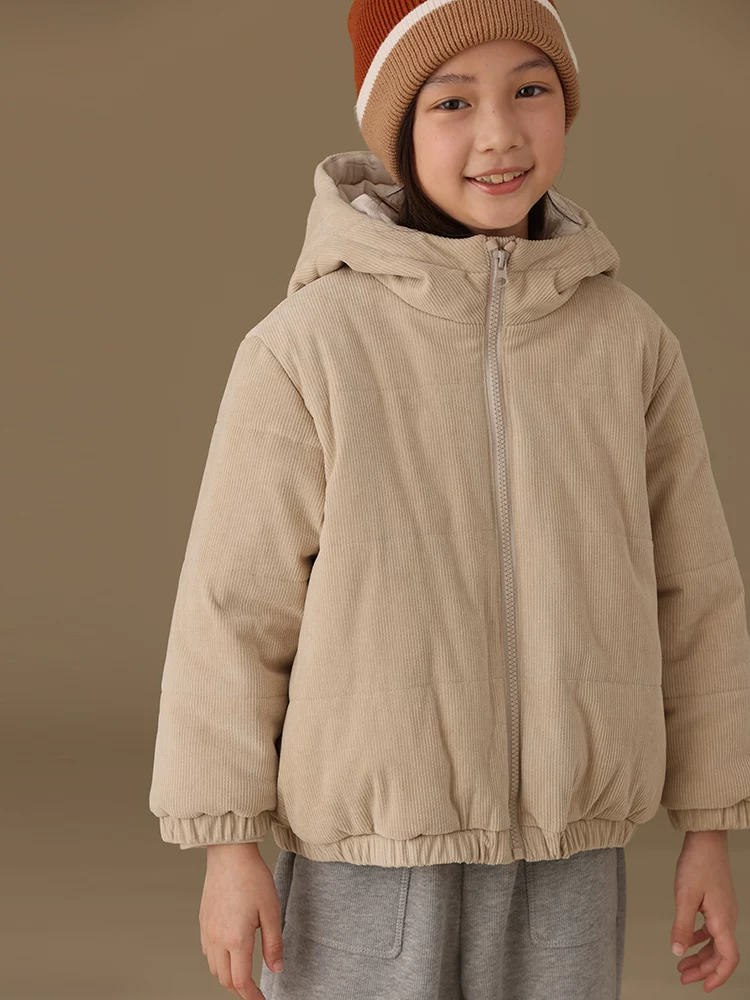 Hazi Quần Áo Trẻ Em 24 Mùa Đông Bộ Sưu Tập Mới Cotton Ren Định Cha Mẹ-Con Dày Đệm Áo Có Mũ Trùm Đầu Dây Kéo