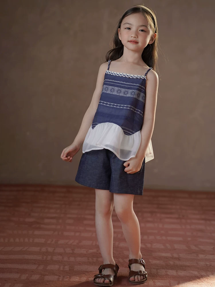 Quần áo trẻ em quần năm điểm dáng rộng đa năng quần âu bé trai bé gái mùa hè quần short mỏng thân thiện với làn da cotton nguyên chất