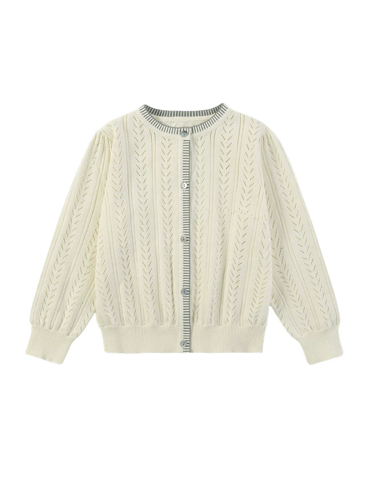Quần áo trẻ em mùa xuân thu áo khoác trẻ em thường ngày đa năng chất liệu cotton thân thiện với da áo cardigan dệt kim cho bé gái dành cho trẻ lớn hơn