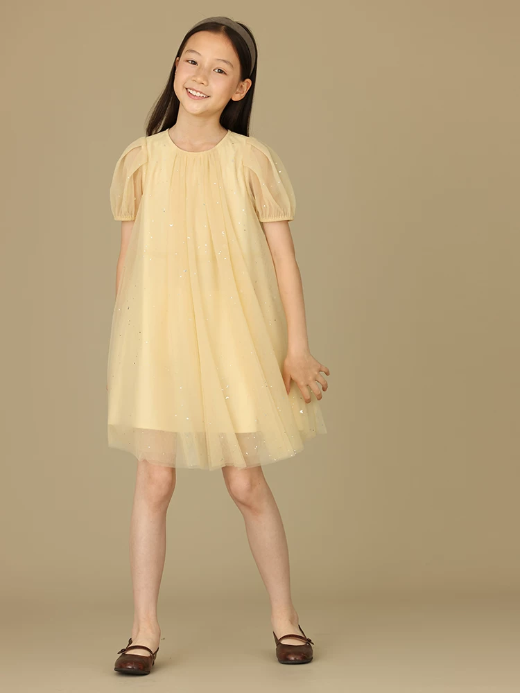 Quần áo trẻ em cho bé gái, váy công chúa mùa hè, váy ngắn tay thân thiện với làn da, váy vải tuyn, váy trẻ em, váy trang trọng cho trẻ lớn.