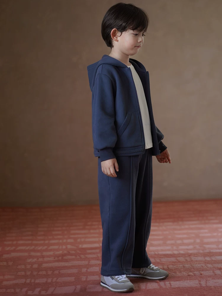 Quần áo trẻ em áo hoodie áo khoác quần thường ngày bộ đồ thể thao bé trai và bé gái mùa thu đông lót lông giữ ấm