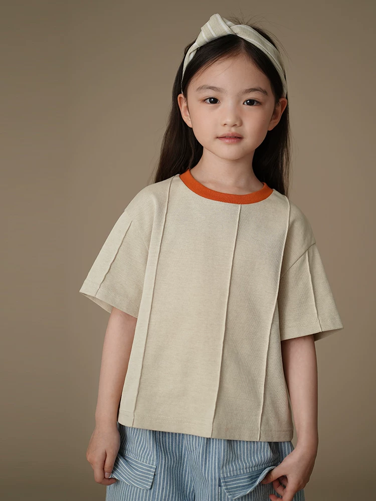 Quần áo mùa hè cho trẻ em áo thun ngắn tay dáng rộng giản dị cho bé trai và bé gái thiết kế thời trang mùa hè