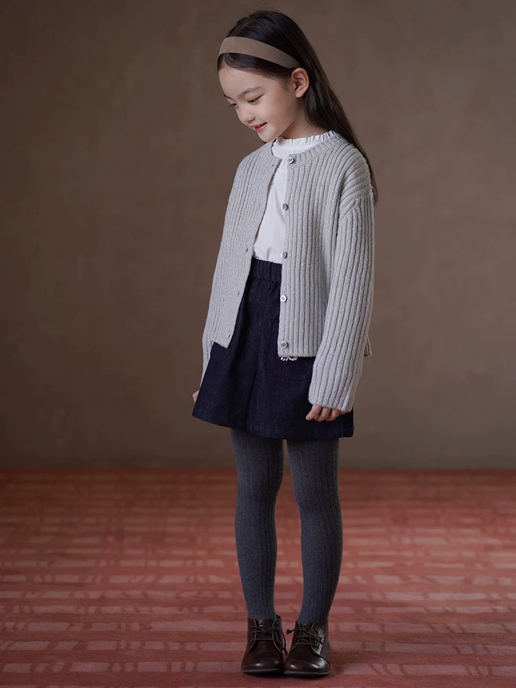 Quần áo trẻ em xuân thu Váy chữ A phong cách thường ngày đa năng Váy thêu cho bé gái Váy denim cổ điển dành cho trẻ lớn hơn