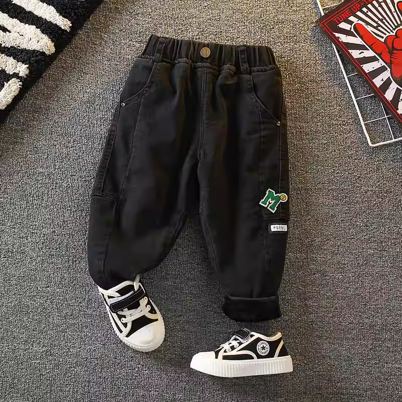 Quần lót nỉ thu đông cho bé trai 25 mẫu quần trẻ em thời trang mới quần jean dày lót lông cừu thời trang cho bé