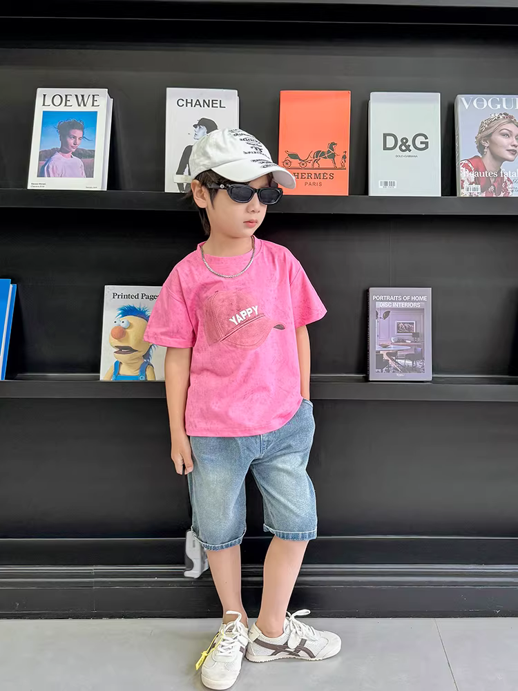 Trang phục mùa hè cho bé trai 2025 mới thời thượng, cá tính, phong cách mùa hè trẻ em, áo ngắn tay, phong cách mùa hè cho bé trai, quần áo đẹp trai và ngầu