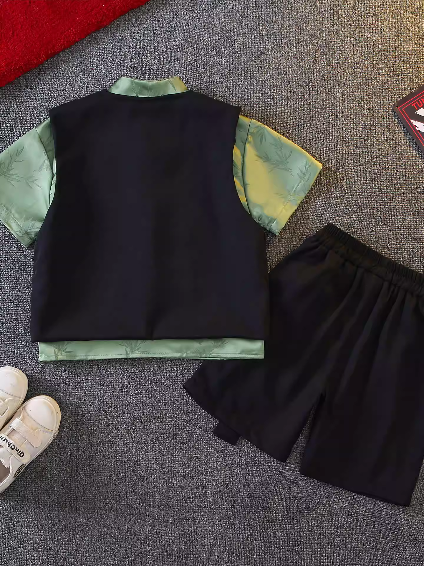 Bộ trang phục Hanfu mùa hè kiểu dáng mới 2025 cho bé trai, phong cách đường phố thời trang, lịch lãm, thương hiệu hàng đầu, gồm áo và áo gile