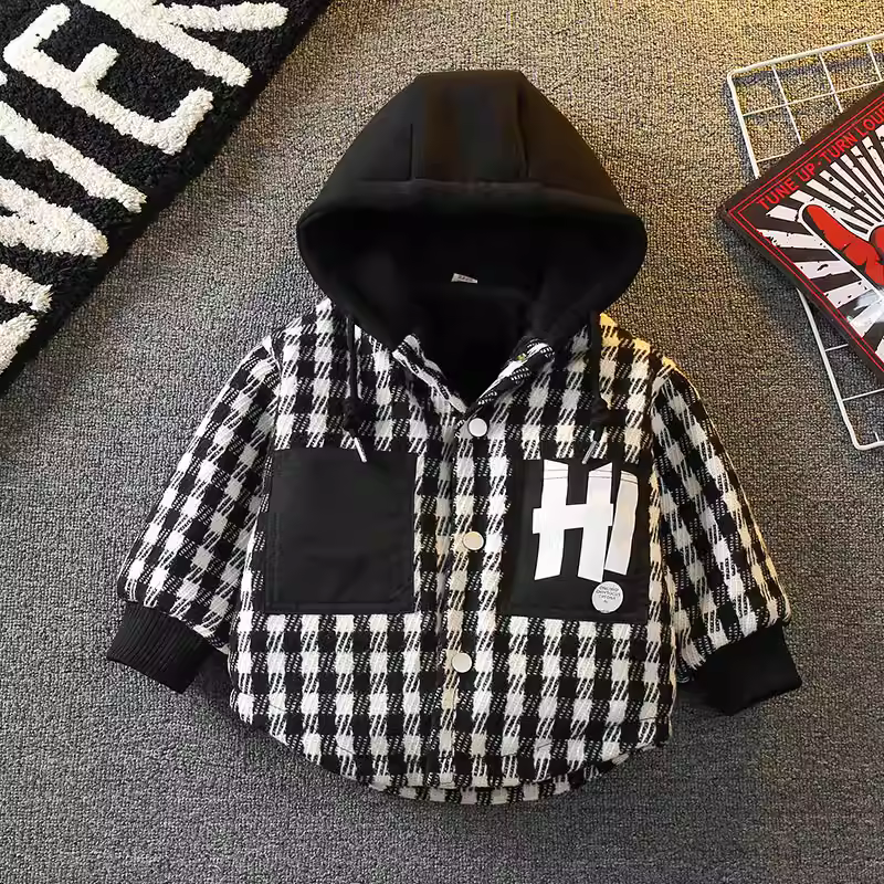 Áo khoác cotton lót lông cừu cho bé trai 2025 kiểu dáng mới thời trang áo khoác mùa đông cotton cho bé quần áo trẻ em nhẹ kiểu Hàn Quốc áo khoác ngoài cotton