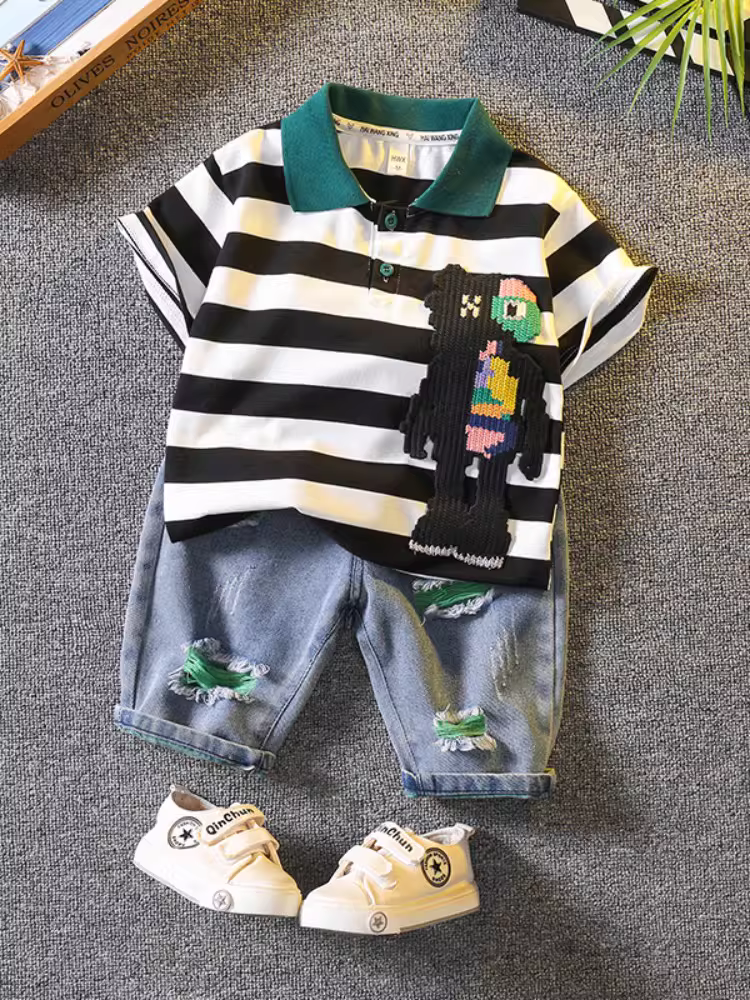 Bộ áo polo hè cho bé trai, 25 mẫu mới thời trang, quần áo mùa hè ngắn tay cho bé, áo thun trẻ em hè hợp xu hướng