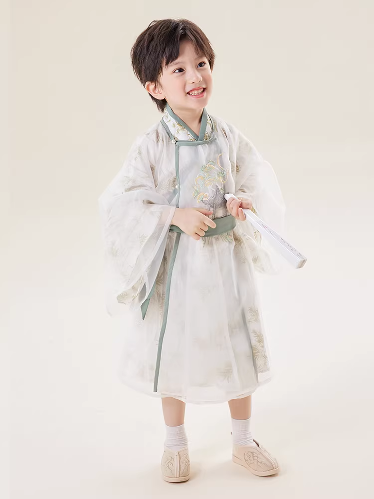 Trang phục Hanfu cho bé trai Xuân Thu 2025, trang phục truyền thống Trung Hoa cho trẻ em, phong cách cổ điển, lịch lãm, kiểu dáng quốc gia, trang phục biểu diễn, bộ vest quý ông