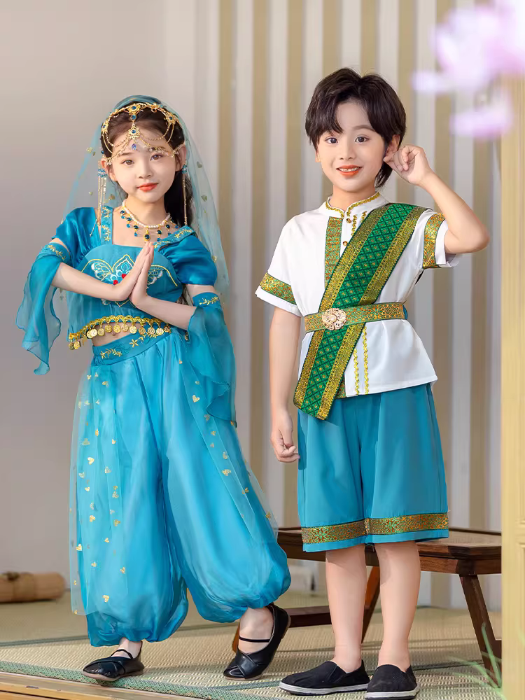 Trang phục dân tộc Dai cho trẻ em, bé trai và bé gái, trang phục dân tộc thiểu số Hanfu, trang phục Thái Lan kỳ lạ, trang phục biểu diễn Tây Sương Banna