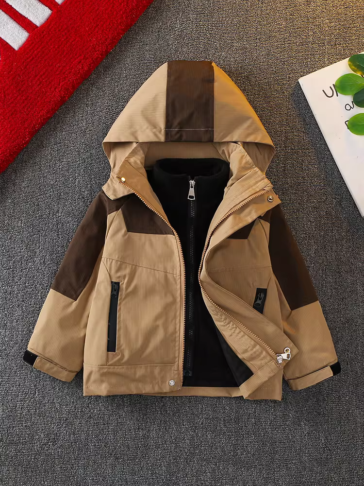 Áo khoác mùa xuân bé trai 2025 kiểu dáng mới thời trang trẻ em áo gió có mũ mùa xuân thu quần áo mùa xuân cho bé