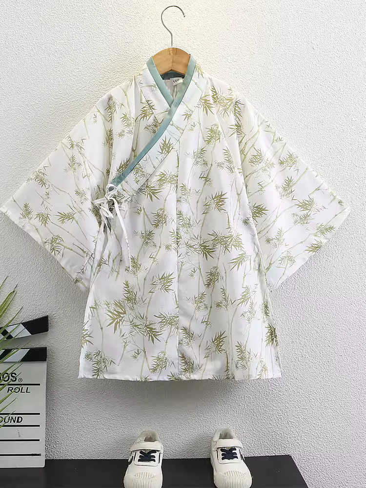 Trang phục Hanfu xuân thu mới cho bé trai 2025, quần áo trẻ em mới, trang phục Tang, cổ tròn, trang phục biểu diễn, phong cách Trung Hoa cổ đại