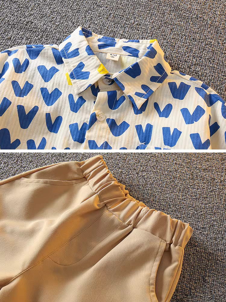 Bộ áo sơ mi mùa hè cho bé trai 25 mẫu mới thời trang, phong cách đường phố cá tính, hợp xu hướng, bộ hai mảnh dành cho trẻ em nổi tiếng trên mạng