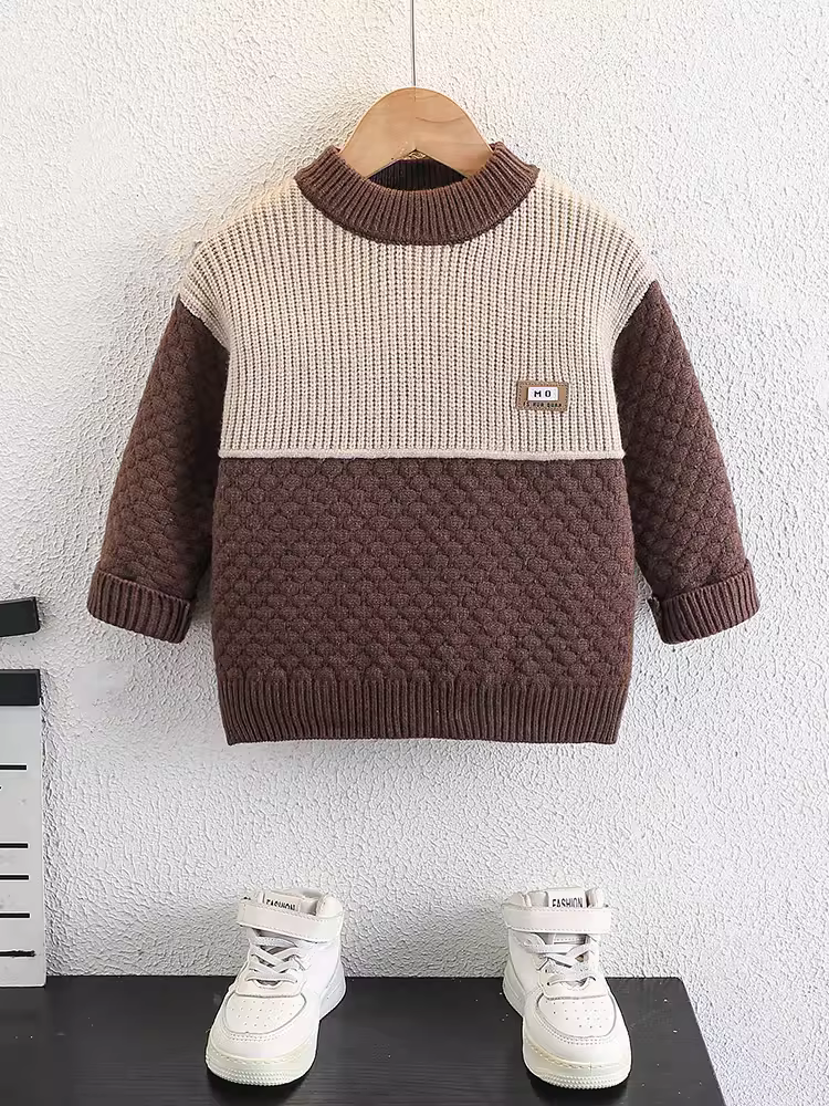 Áo len bé trai 2025 thu đông mới dày dặn thời trang áo len trẻ em áo len chui đầu mùa đông áo len bé trai