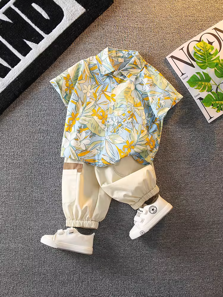 Bộ đồ trẻ em hè 2025 kiểu mới thời trang cho bé trai, quần áo bé trai cá tính, quần áo mùa hè ngắn tay cho bé, thời thượng