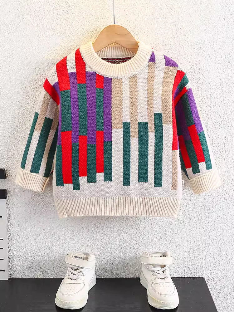 Áo len mùa đông cho bé trai, áo len trẻ em, kiểu mới thu đông 2025, áo lót ấm áp và thời trang, áo len thời thượng cho bé trai.