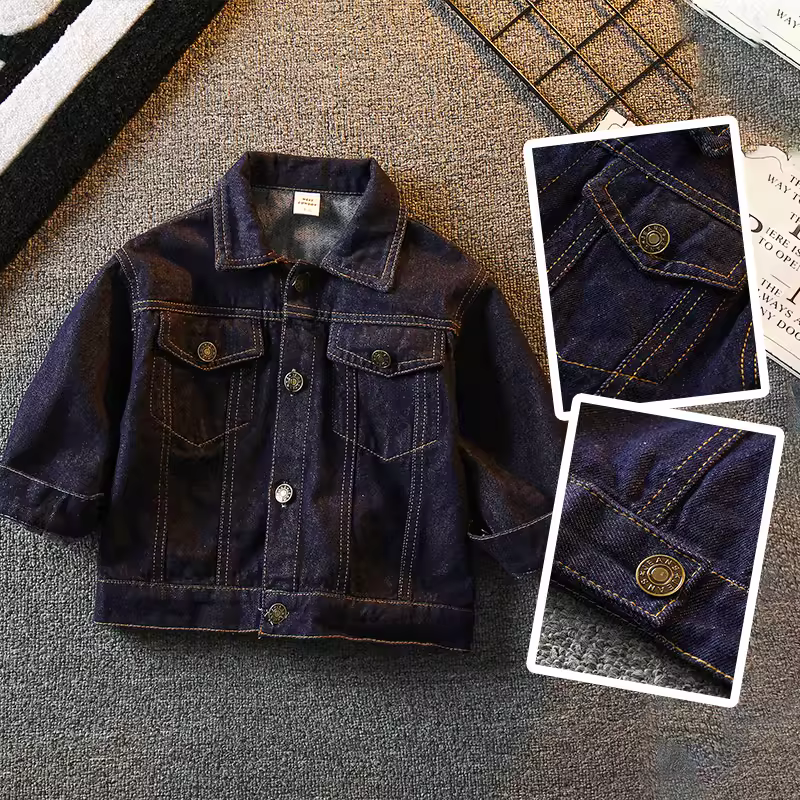 Áo khoác mùa xuân bé trai 2025 kiểu dáng mới thời trang quần áo trẻ em bộ đồ xuân thu bé trai đẹp trai và thời thượng áo denim