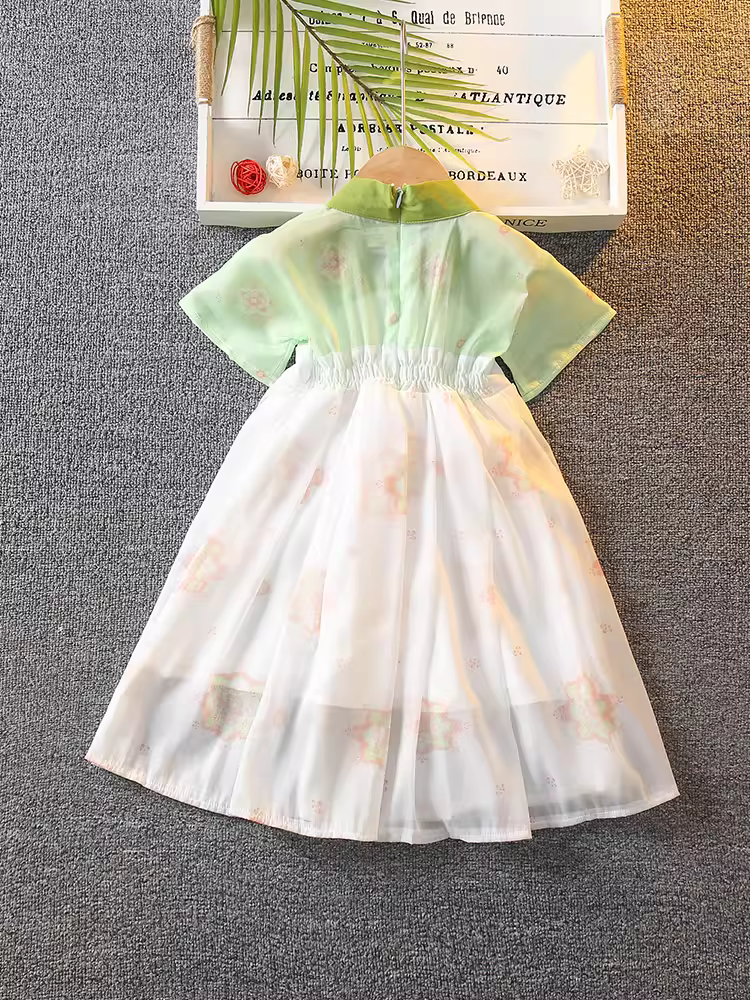 Bộ đồ ngắn tay mùa hè của bé trai Hanfu Bộ đồ ngắn tay phong cách Trung Hoa dành cho bé gái Bộ đồ cotton và vải lanh dành cho trẻ em Trang phục biểu diễn Ngày Trẻ em