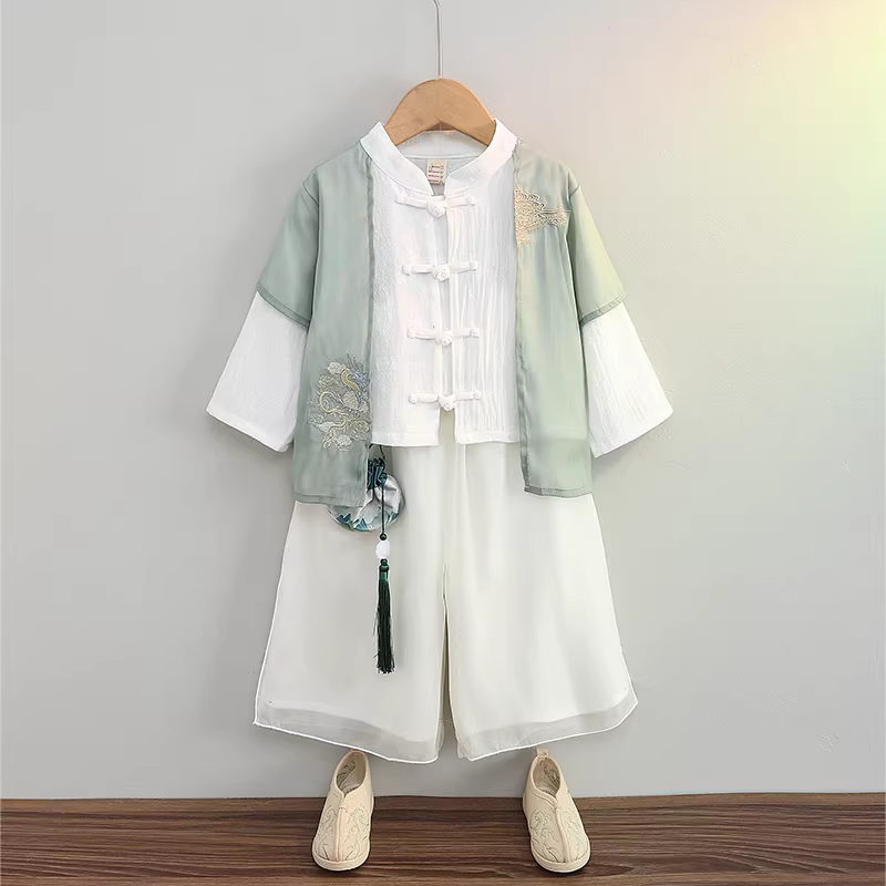 Trang phục Hanfu cho bé trai Phong cách Xuân Thu Trang phục Đường nhà Trung Quốc Trang phục mùa thu Quần áo truyền thống Trung Quốc Phong cách cổ xưa Trang phục trang trọng cho bé trai Trang phục cổ xưa của trẻ em Trang phục biểu diễn