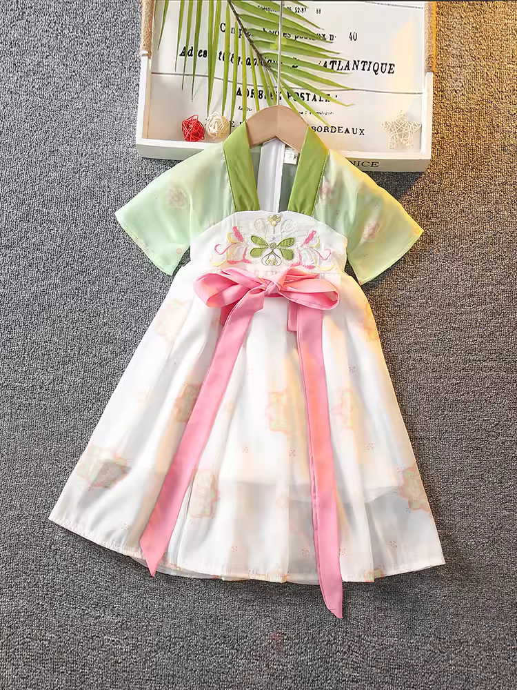 Bộ đồ ngắn tay mùa hè của bé trai Hanfu Bộ đồ ngắn tay phong cách Trung Hoa dành cho bé gái Bộ đồ cotton và vải lanh dành cho trẻ em Trang phục biểu diễn Ngày Trẻ em