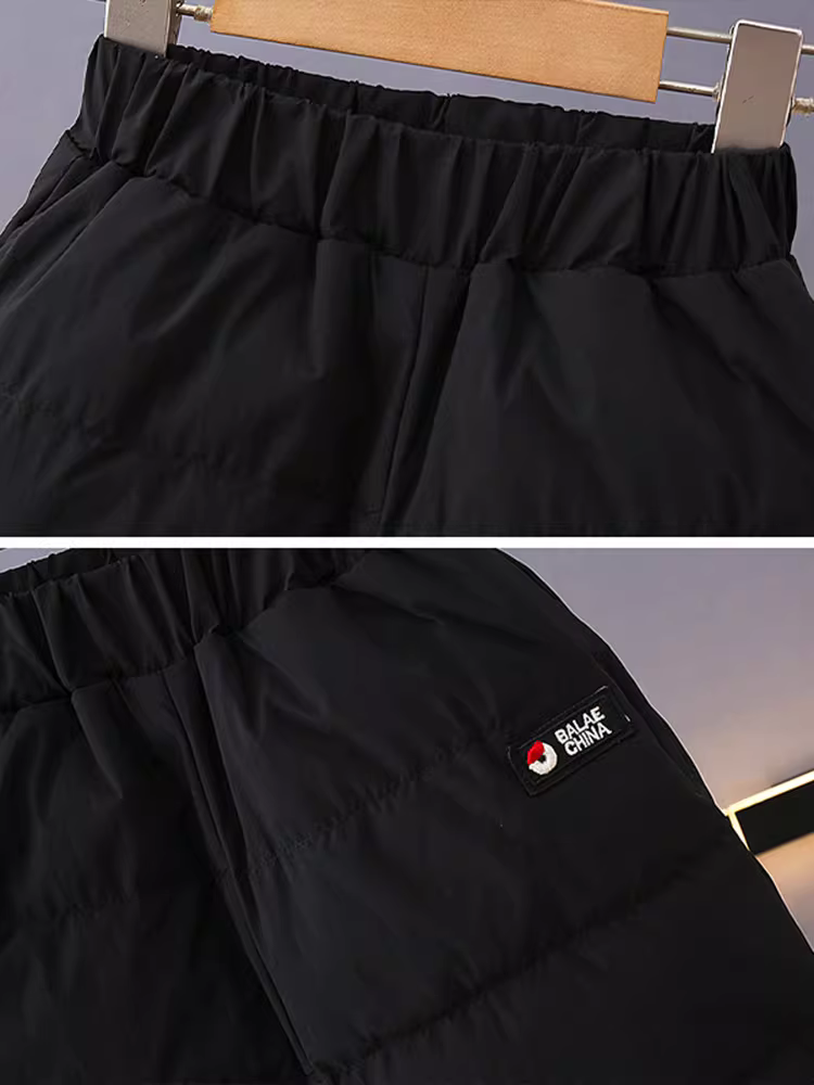 Quần lông vũ trẻ em, lông vũ trắng, quần cotton bé trai, quần áo mùa đông bé gái, dày ba lớp, một đôi cho mùa đông, áo khoác ngoài cho bé ở vùng Đông Bắc.