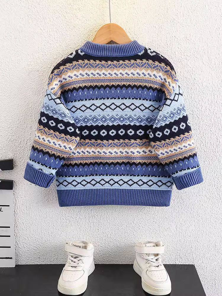 Áo len bé trai mùa đông 2025, áo len chui đầu thu đông trẻ em mới, áo len dày giữ ấm thời trang cho bé trai