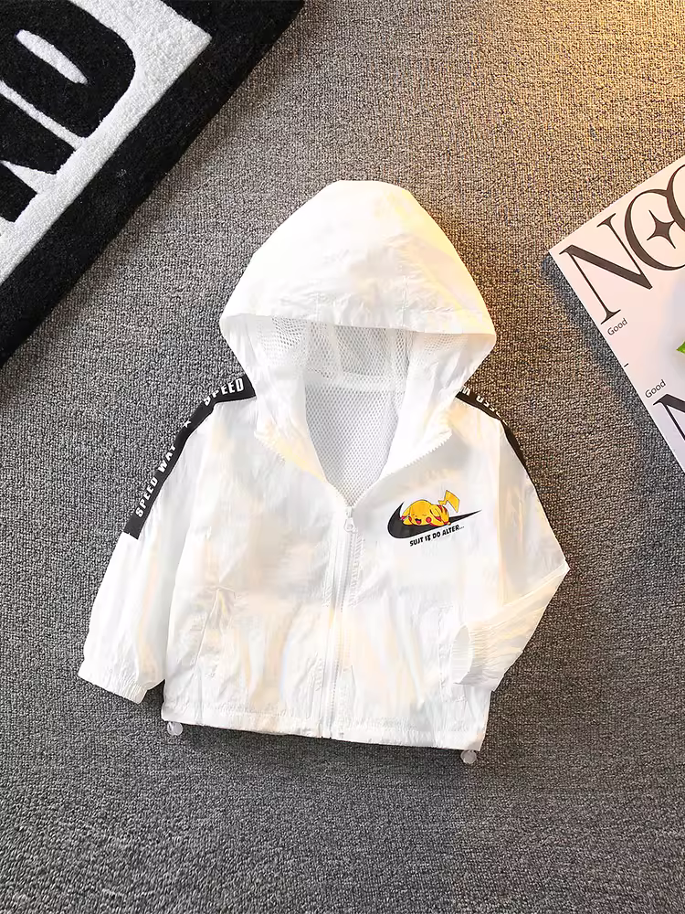 Áo khoác mỏng thoáng khí cho bé trai, quần áo chống nắng trẻ em sành điệu, quần áo thân thiện với làn da trẻ em mới hợp thời trang mùa hè 2025