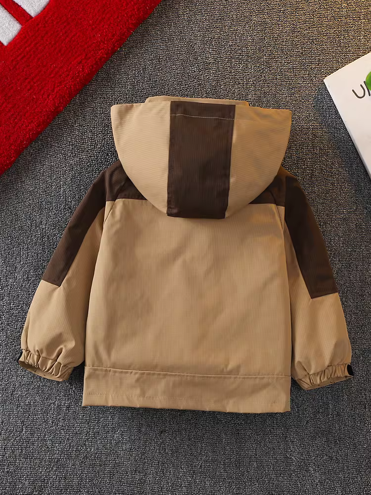 Áo khoác mùa xuân bé trai 2025 kiểu dáng mới thời trang trẻ em áo gió có mũ mùa xuân thu quần áo mùa xuân cho bé