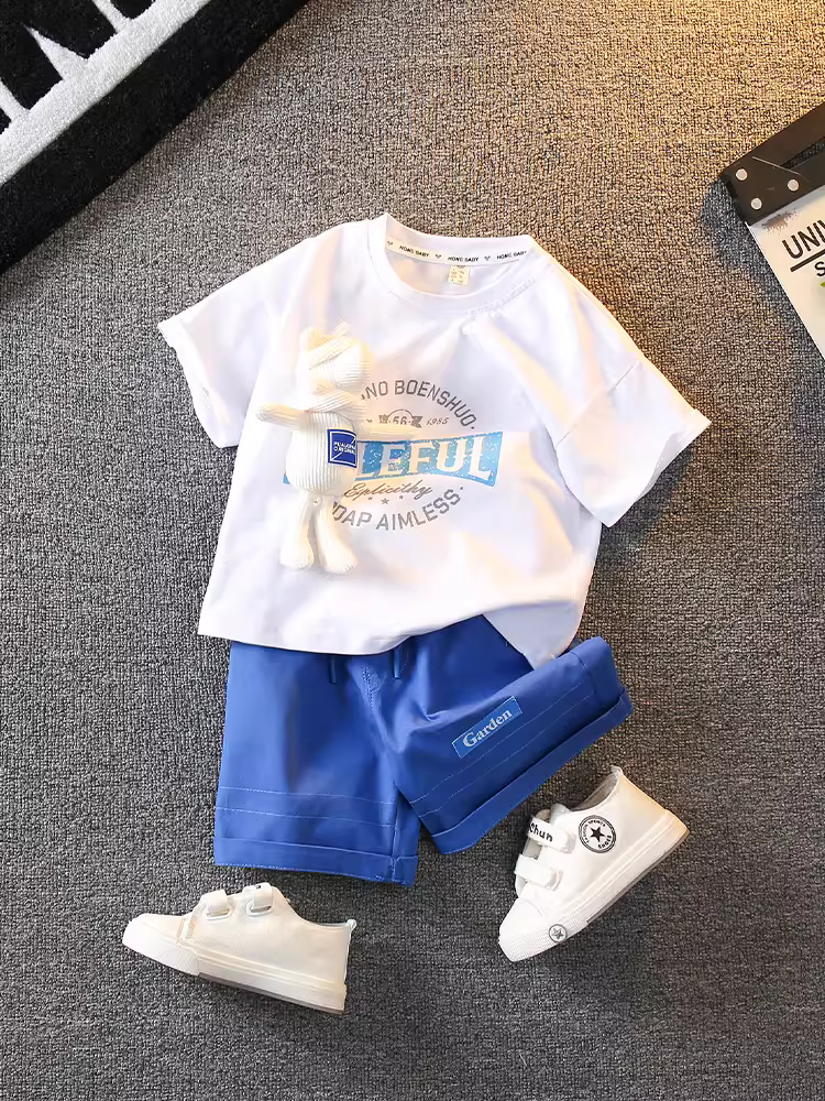 Trang phục mùa hè cho bé trai 2025, quần áo ngắn tay thời thượng mới cho trẻ mới biết đi, quần áo mùa hè mát mẻ và sành điệu cho bé trai nhỏ.