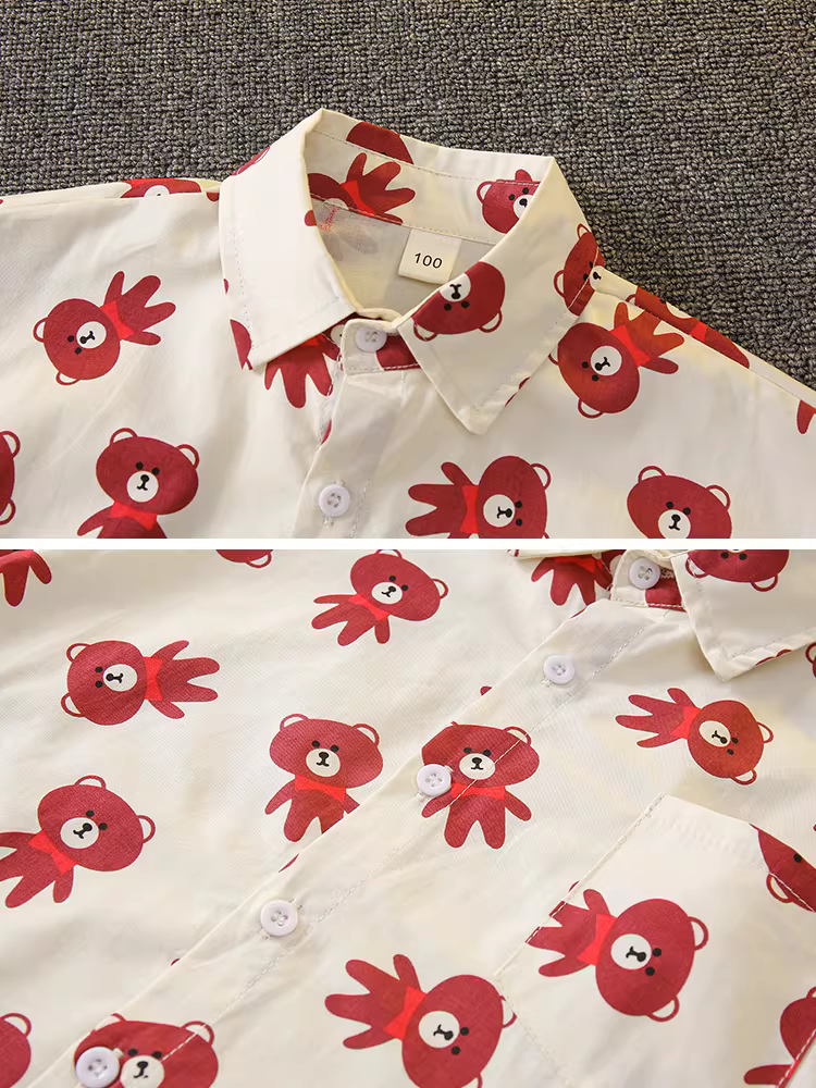 Bộ áo sơ mi bé trai 2025 kiểu Hàn Quốc mới, áo trẻ em mùa hè mỏng mát, bộ hai mảnh tay ngắn thời trang