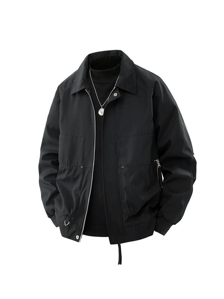 Áo khoác phi công kiểu Mỹ của Jeanswest dành cho nam, mùa xuân, cổ áo lật, áo khoác công sở phong cách cổ điển.
