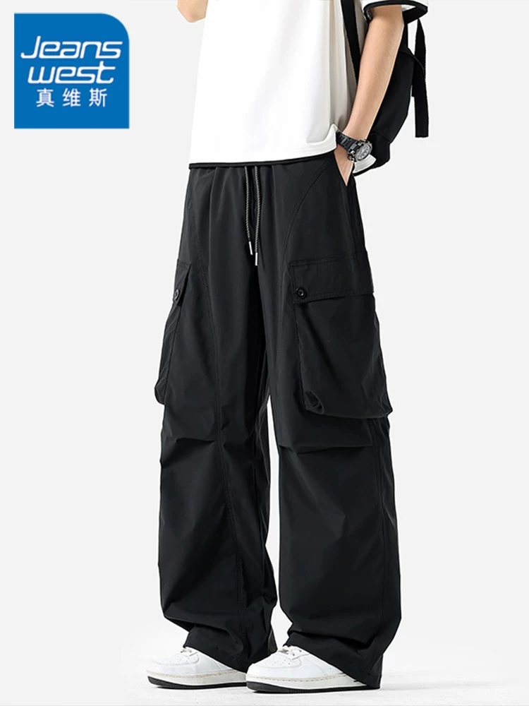 Quần công sở ống rộng cao cấp Jeanswest dành cho nam, quần dài dáng rộng phong cách Mỹ thời thượng mùa xuân thu, quần dài đa năng thông thường.