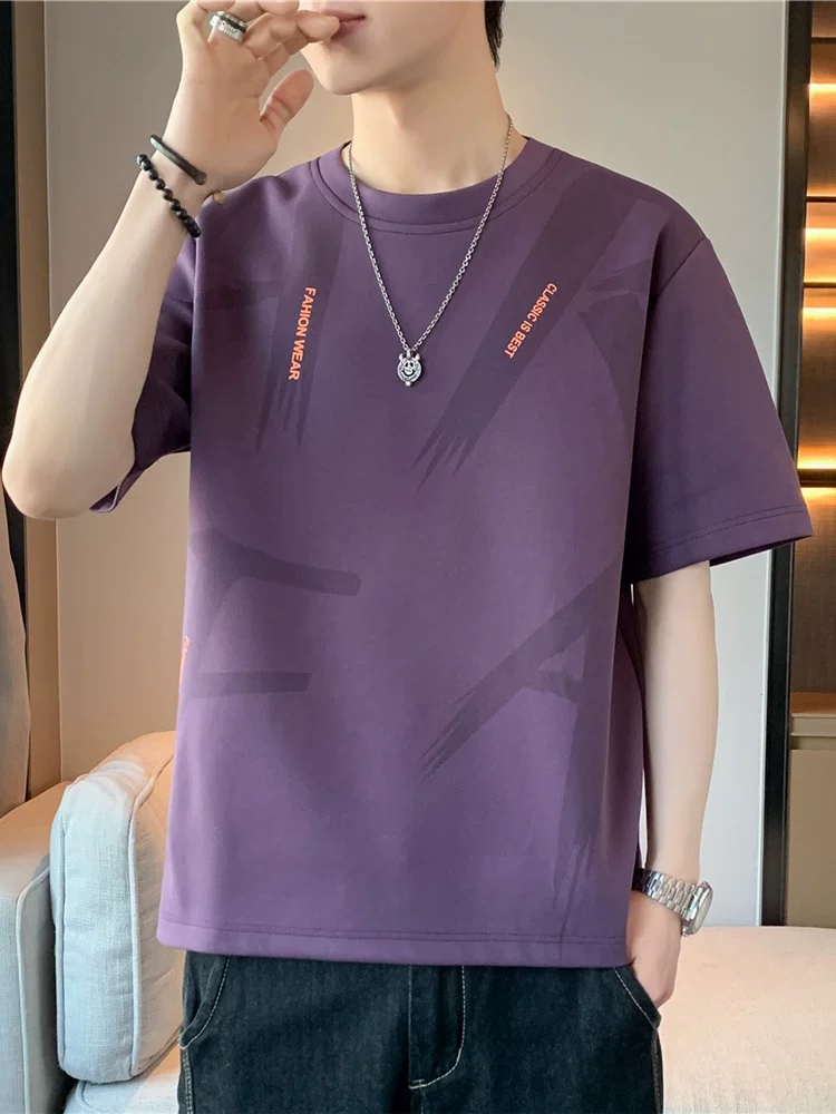 Áo thun cổ tròn in chữ Jeanswest dành cho nam, mùa xuân hè, áo kiểu dáng rộng rãi cao cấp.