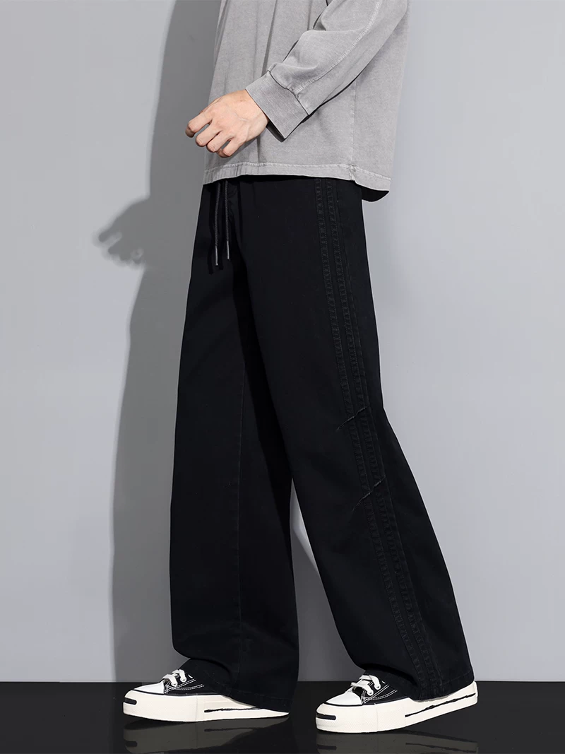 Quần dài nam Jeanswest 2026 kiểu mới, 100% cotton nguyên chất, chất liệu vải đã qua xử lý, dáng rộng, ống rộng, phong cách thường ngày, thích hợp cho mùa xuân và mùa thu.