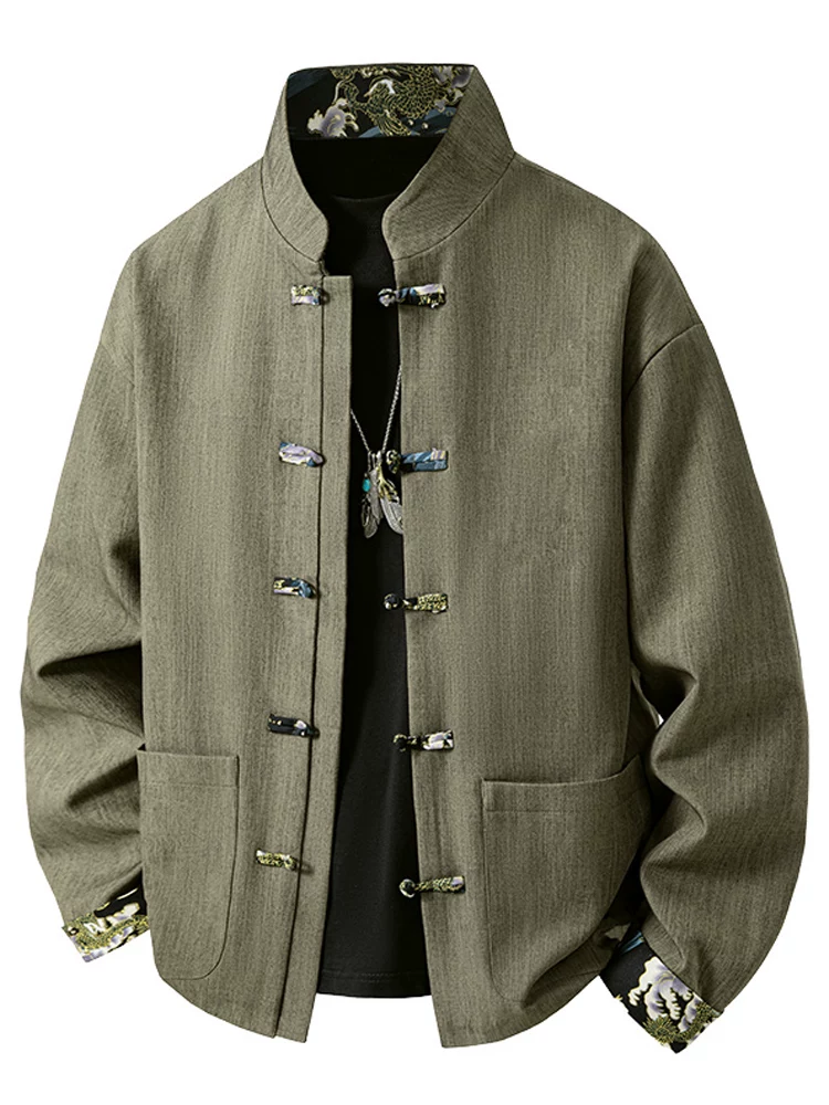 Áo khoác kiểu Trung Quốc cổ đứng thông thường của Jeanswest dành cho nam, mùa xuân thu, áo khoác ngoài thương hiệu thời thượng cao cấp.
