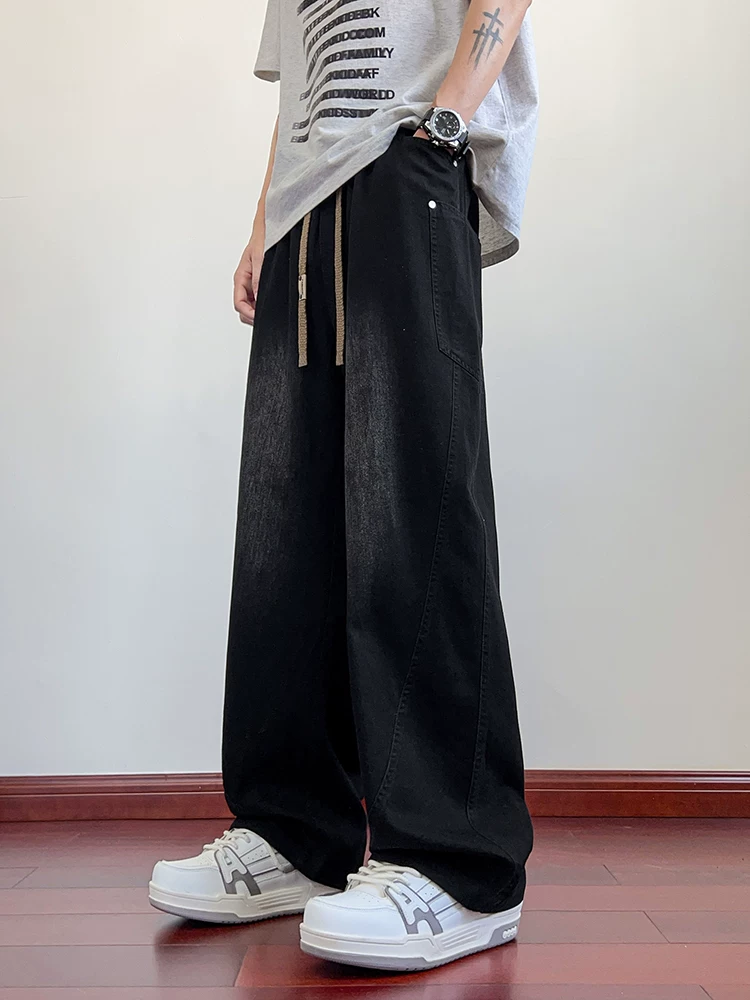 Quần jeans ống cong phong cách Mỹ của Jeanswest dành cho nam, quần ống rộng dáng suông mỏng mùa hè, quần thường ngày.