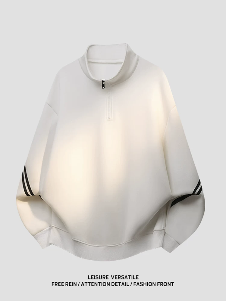 Áo nỉ cổ đứng nửa khóa kéo kiểu Mỹ của Jeanswest dành cho nam, áo cao cấp dáng rộng hợp thời trang mùa xuân thu.
