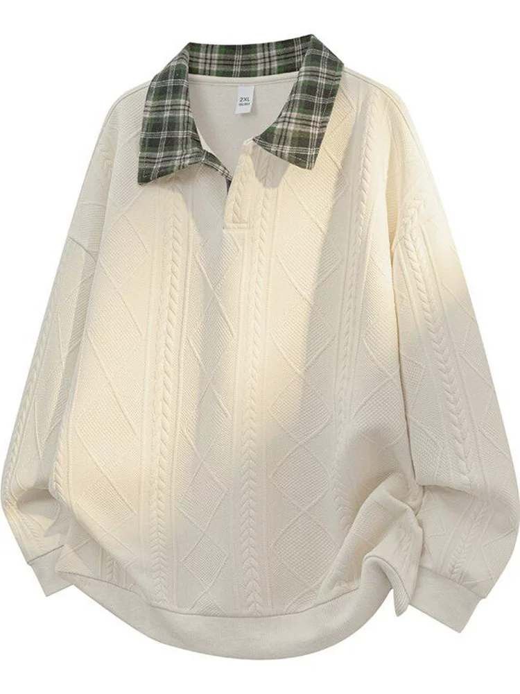 Áo sweatshirt nam Jeanswest chất liệu jacquard thời trang, kiểu dáng mới xuân thu 2026, form rộng, size lớn, áo dài tay phong cách casual.
