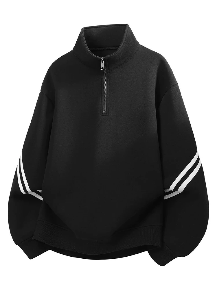 Áo sweatshirt nam cổ đứng nửa khóa kéo kiểu Mỹ mới của Jeanswest 2026, áo thời trang cao cấp mùa xuân thu.