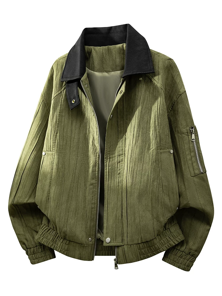 Áo khoác da lộn phối màu phong cách Mỹ của Jeanswest dành cho nam, mùa xuân thu, thương hiệu thời thượng cao cấp, dáng rộng, áo khoác ngoài cá tính và sành điệu.